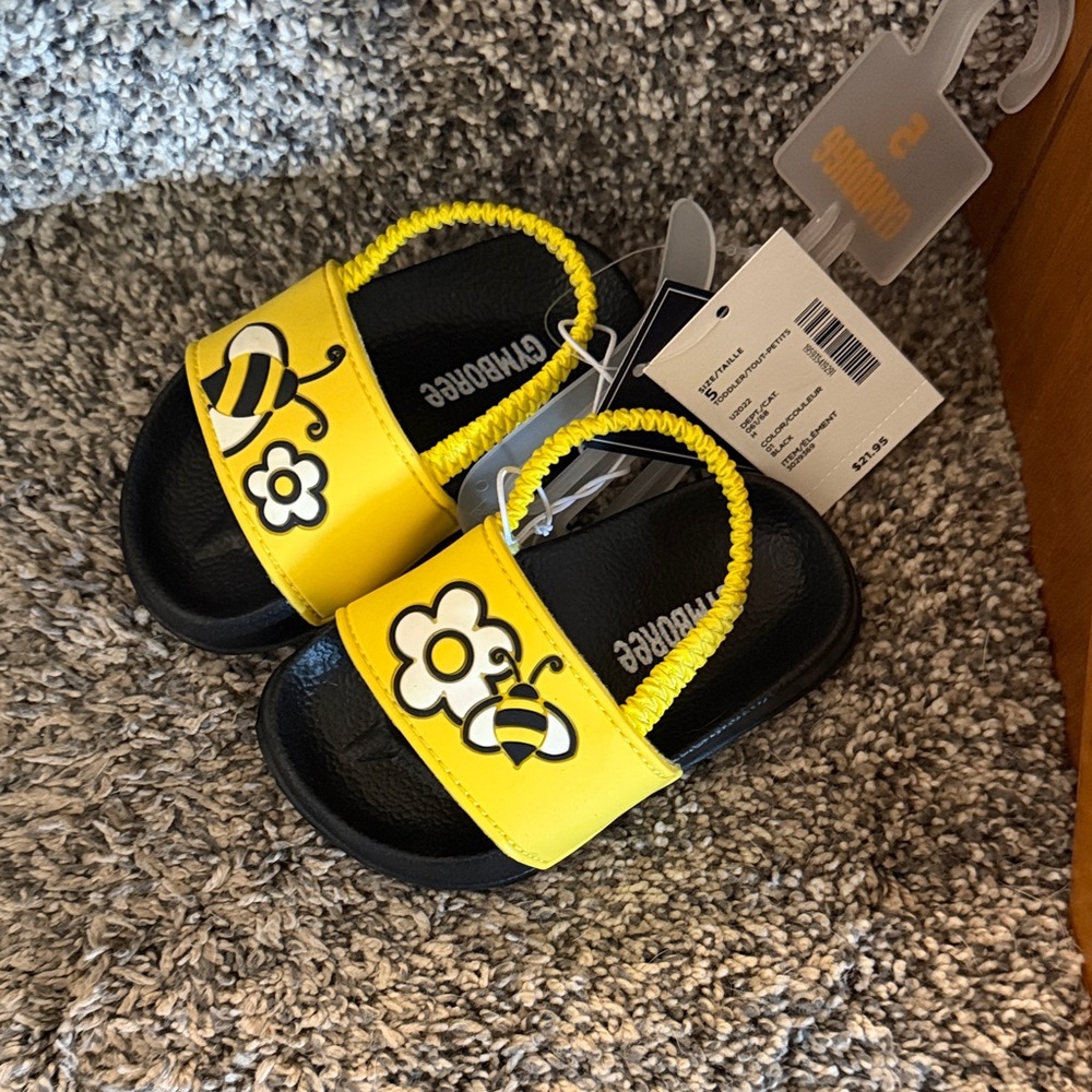 Gymboree Yellow Bee & Flower Slide Sandals